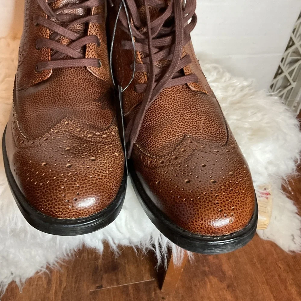 Marc NY by Andrew Marc Baycliff brown leather wingtip chukka boots 11 NWT